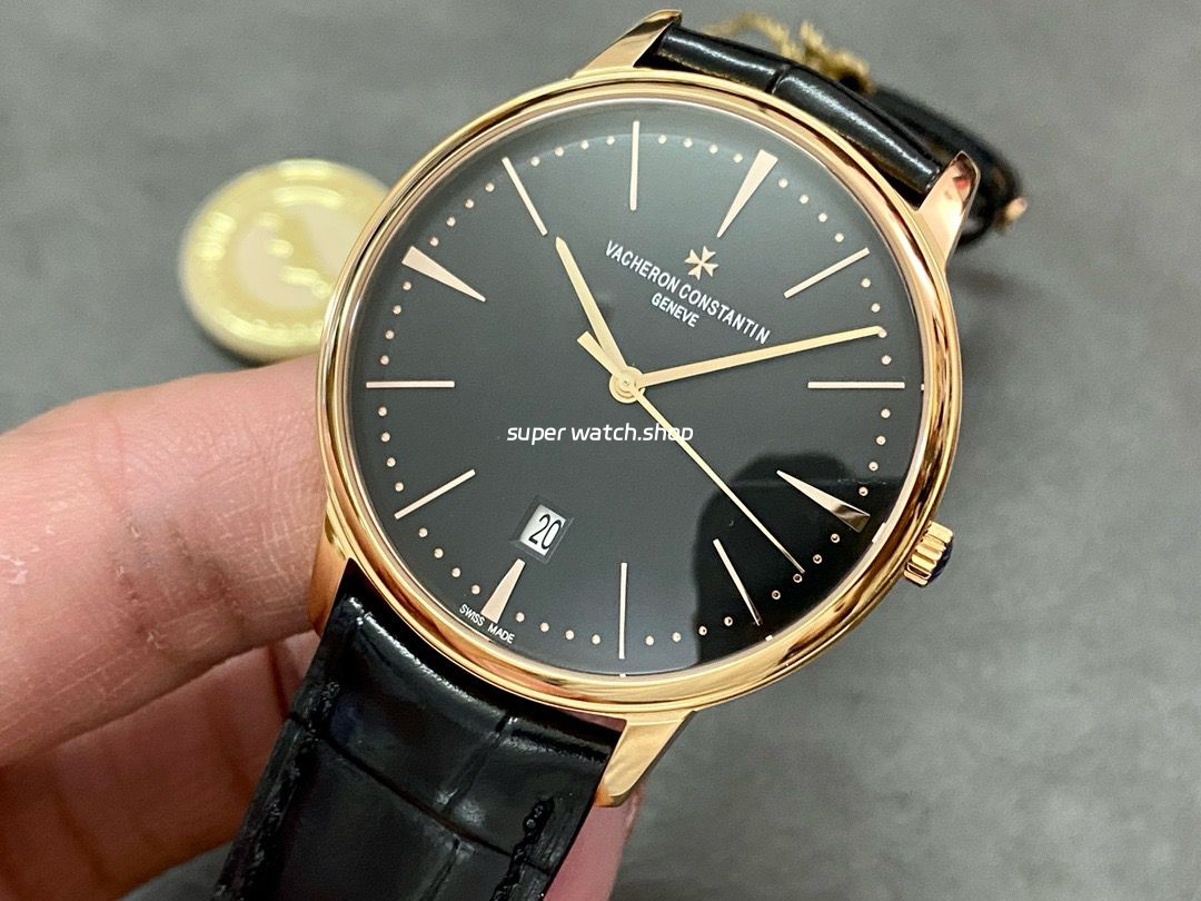 PPF Factory Vacheron Constantin Patrimony 85180-000G-9230 40mm Rose Gold Leather Strap Black Dial - Image 3