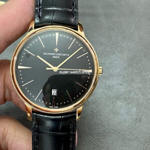 PPF Factory Vacheron Constantin Patrimony 85180-000G-9230 40mm Rose Gold Leather Strap Black Dial