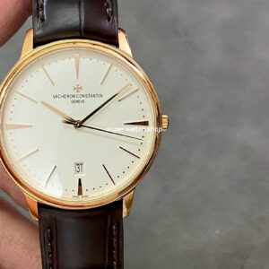 PPF Factory Vacheron Constantin Patrimony 85180/000r-9248 40mm Rose Gold Leather Strap White Dial