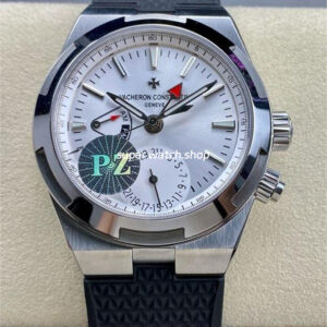 PZ Factory Vacheron Constantin Overseas Dual Time 7900V-110A-B333 41mm Steel Rubber Strap Silver Dial