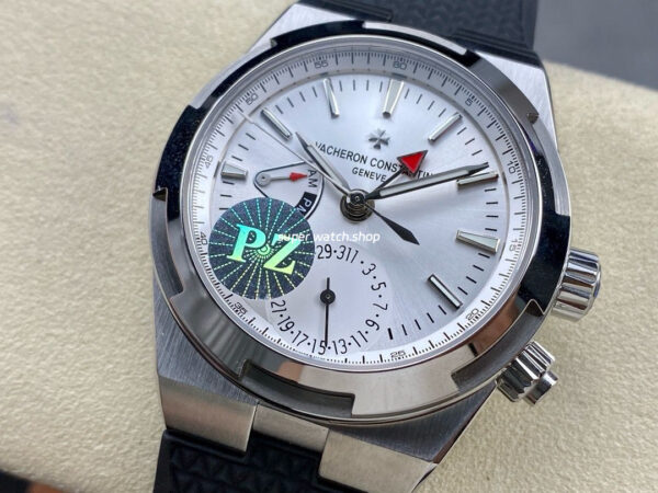 PZ Factory Vacheron Constantin Overseas Dual Time 7900V-110A-B333 41mm Steel Rubber Strap Silver Dial - Image 3