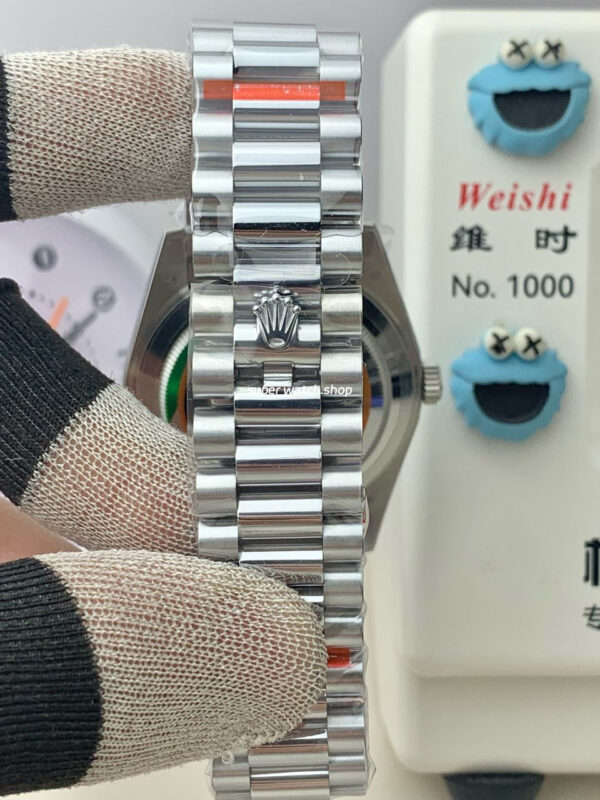 QF Factory Counterweight Rolex Day-Date 228236 40mm Full Platinum Arabic Numerals Ice Blue Dial - Image 4