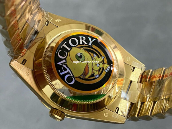 QF Factory Counterweight Rolex Day-Date 228238-0061 40mm Full Yellow Gold Roman Number Dark Green Dial - Image 7