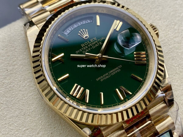 QF Factory Counterweight Rolex Day-Date 228239-0004 40mm Full White Gold Black Dial - Image 2