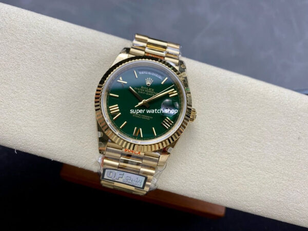 QF Factory Counterweight Rolex Day-Date 228239-0004 40mm Full White Gold Black Dial - Image 4
