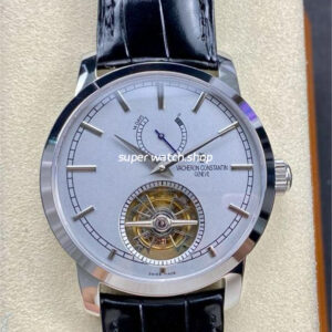 TUR Factory Vacheron Constantin Tourbillon Traditionnelle 89000/000P-9843 42mm Steel Leather Strap White Dial