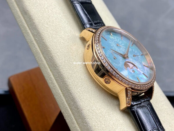 TW Factory Vacheron Constantin Traditionnelle Perpetual Calendar Ultra-Thin 4305T/000R-B947 Gold Black Leather Strap Mother Of Pearl Dial - Image 5