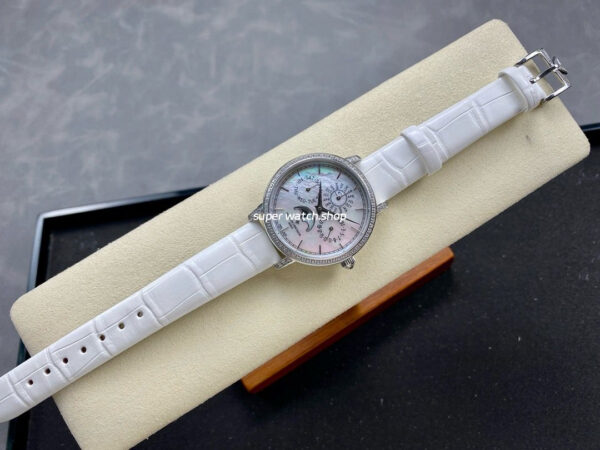 TW Factory Vacheron Constantin Traditionnelle Perpetual Calendar Ultra-Thin 4305T/000G-B948 Steel White Leather Strap Mother Of Pearl Dial - Image 4