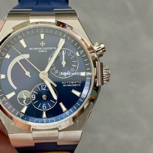 TWA Factory Vacheron Constantin Overseas Dual Time 47450-000A-9039 42mm Steel Rubber Strap Blue Dial
