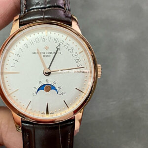 TWS Factory Vacheron Constantin Retrograde Calendar 4010U-000R-B329 42.5mm Rose Gold Leather Strap White Dial