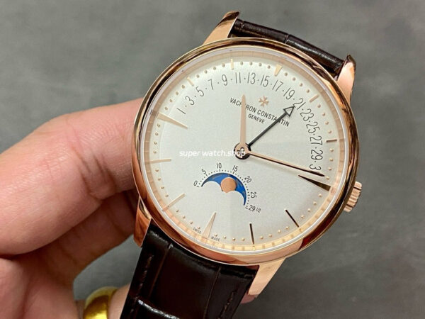 TWS Factory Vacheron Constantin Retrograde Calendar 4010U-000R-B329 42.5mm Rose Gold Leather Strap White Dial - Image 3
