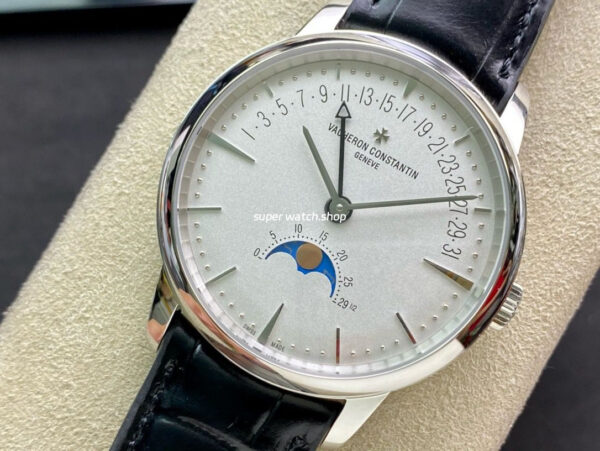 TWS Factory Vacheron Constantin Retrograde Calendar 4010U/000G-B330 42.5mm Steel Leather Strap White Dial - Image 3