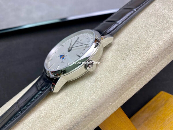 TWS Factory Vacheron Constantin Retrograde Calendar 4010U/000G-B330 42.5mm Steel Leather Strap White Dial - Image 6