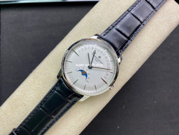 TWS Factory Vacheron Constantin Retrograde Calendar 4010U/000G-B330 42.5mm Steel Leather Strap White Dial - Image 4