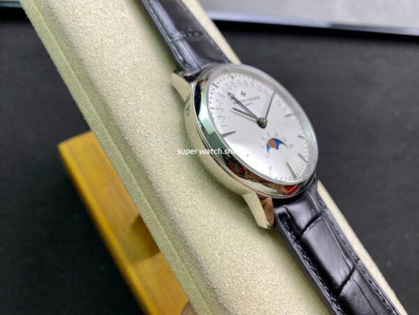 TWS Factory Vacheron Constantin Retrograde Calendar 4010U/000G-B330 42.5mm Steel Leather Strap White Dial - Image 5