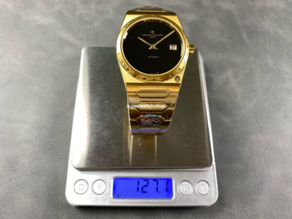 VC+ Factory Vacheron Constantin Historiques 222 37mm Yellow Gold Black Dial - Image 9