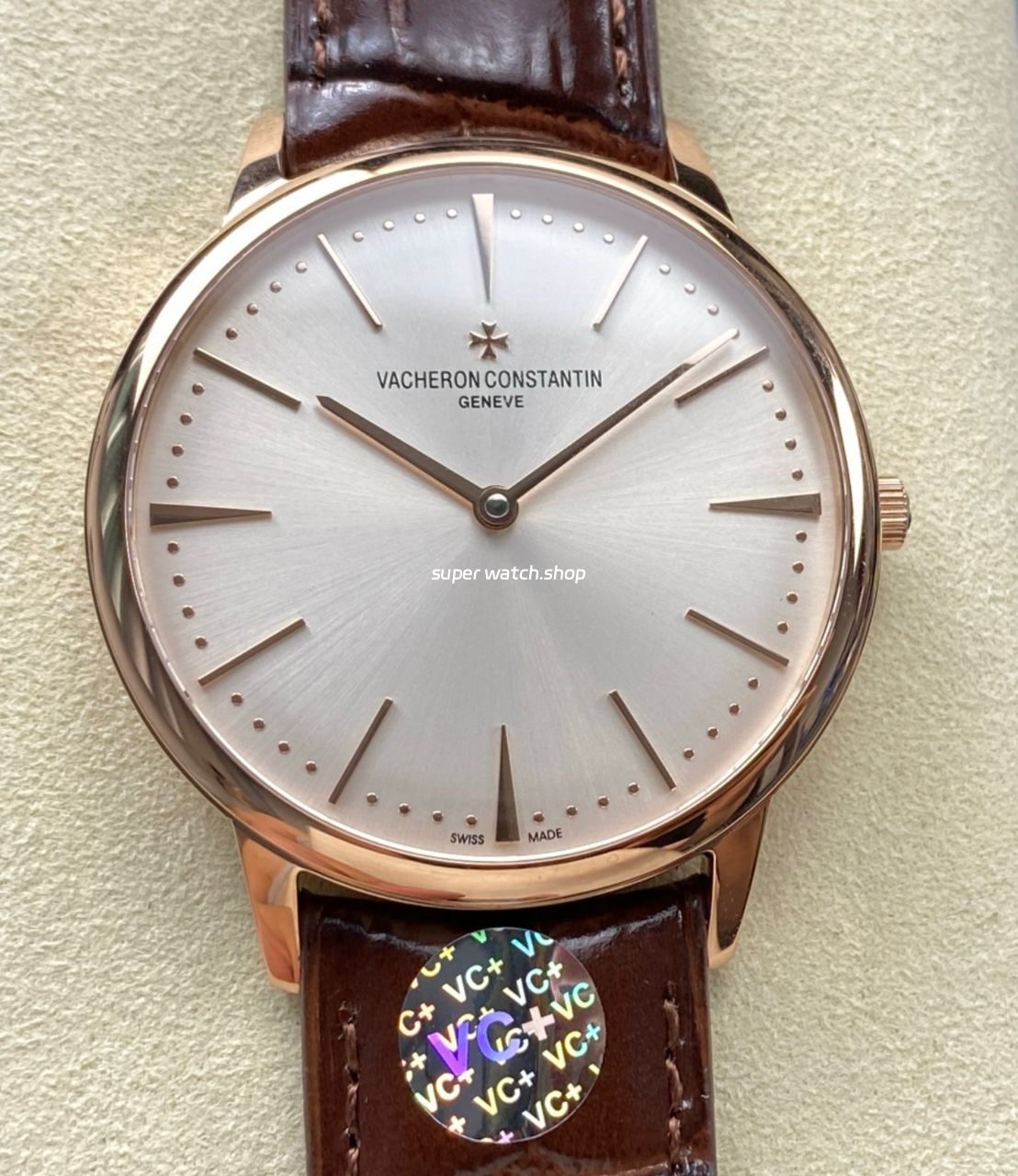 VC + Factory Vacheron Constantin Patrimony 81180000R-9159 Rose Gold Silver Dial