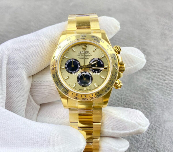 VS Factory CounterWeight Rolex Daytona 126508-0006 40mm Full Yellow Gold Black Eye Champagne Dial