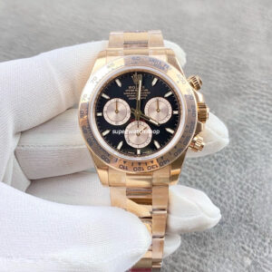 VS Factory Counterweight Rolex Daytona 126505-0001 40mm Full Rose Gold Black Dial