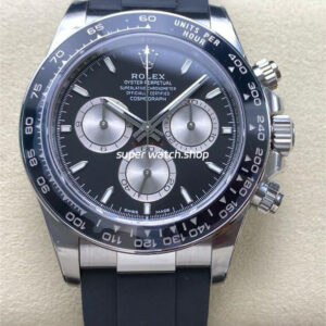 VS Factory Counterweight Rolex Daytona 126519LN-0002 40MM White Gold Oysterflex Silver Eye Black Dial