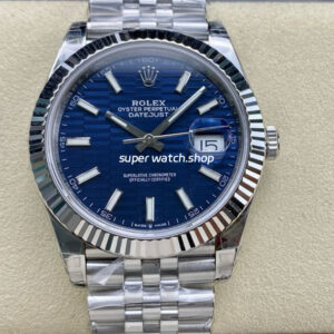 VS Factory Rolex Datejust 126334-0032 41mm Full 904L Fluted Motif Blue Dial Jubilee