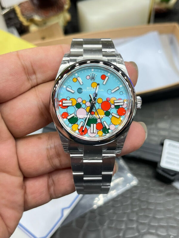 VS Factory Rolex Oyster Perpetual 126000-0009 36mm Bubbles Fringed Blue Dial