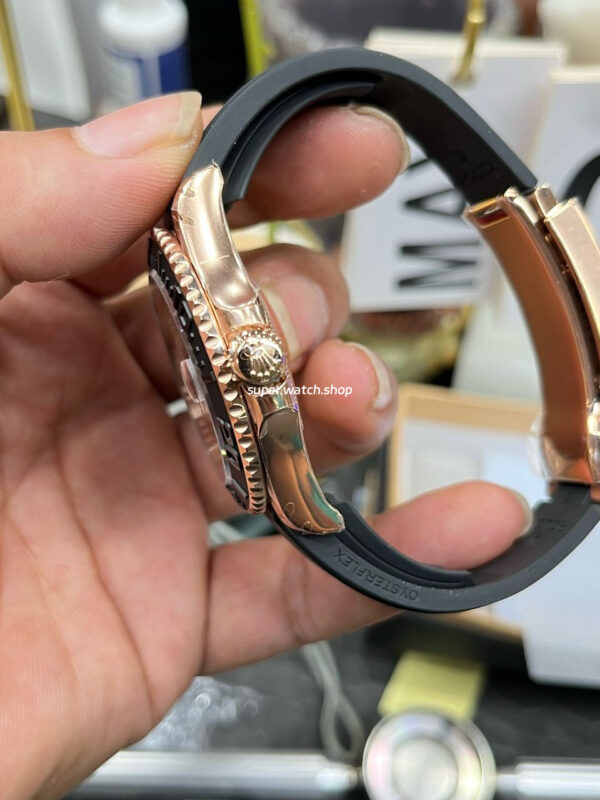 VS Factory Rolex Yacht-Master 126655 40mm Rose Gold Oysterflex Black Dial - Image 7