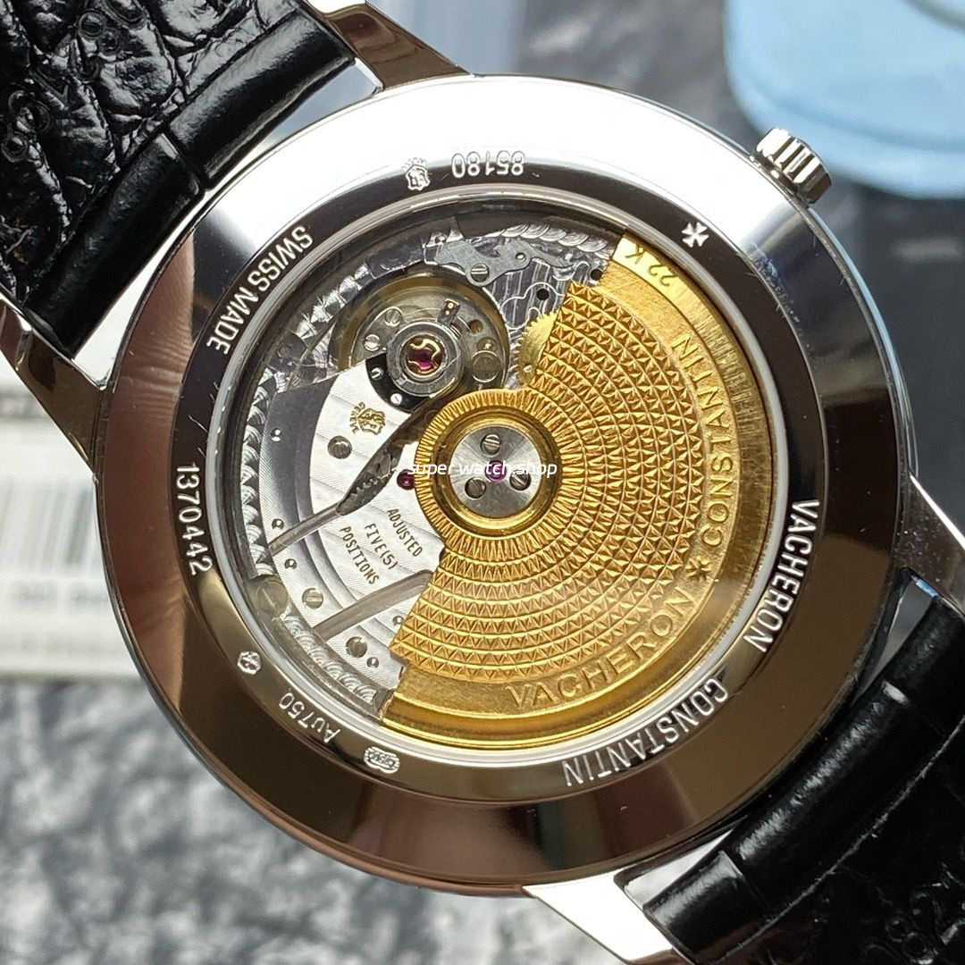 PPF Factory Vacheron Constantin Patrimony 85180-000G-9230 40mm Steel Leather Strap White Dial - Image 7