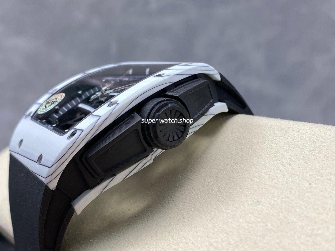 APS Factory Richard Mille RM061 42.7mm Carbon Fiber Rubber Strap Skeletonized Dial - Image 5