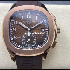 3K Factory Patek Philippe Aquanaut 5968R-0001 42mm Rose Gold Brown Rubber Strap Arabic Numerals Brown Dial
