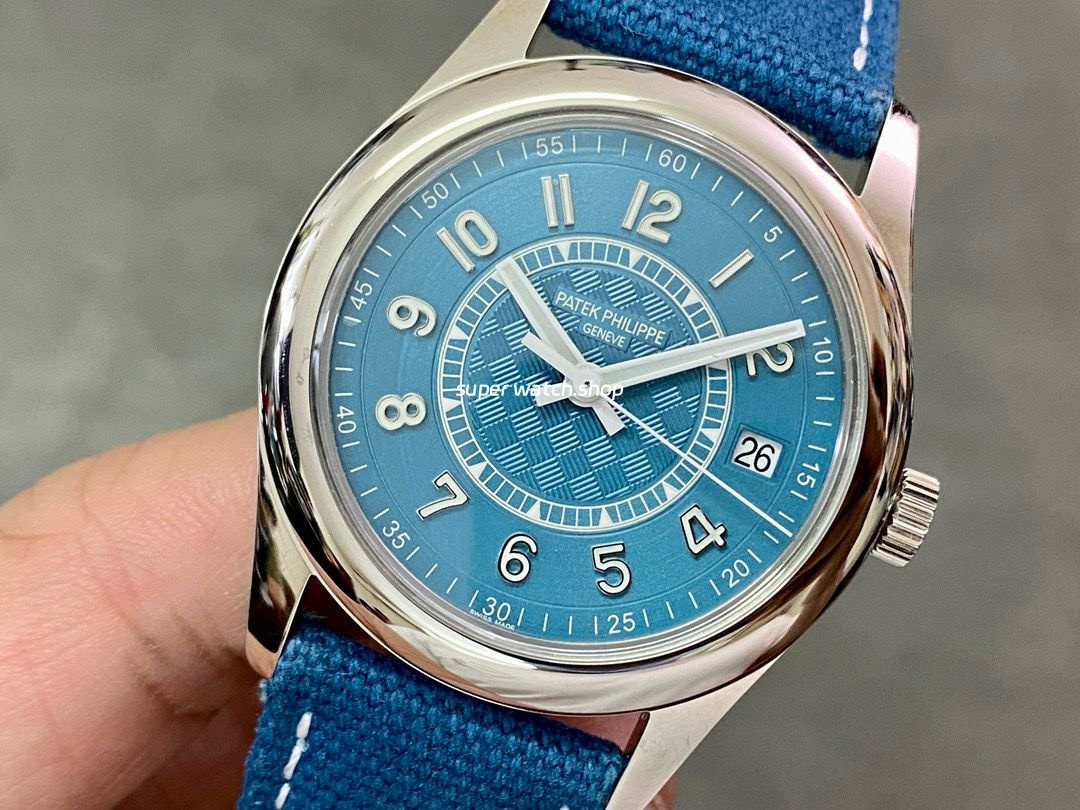 3K Factory Patek Philippe Calatrava 6007A-001 40mm Steel Leather Strap Arabic Numerals Blue Dial - Image 3