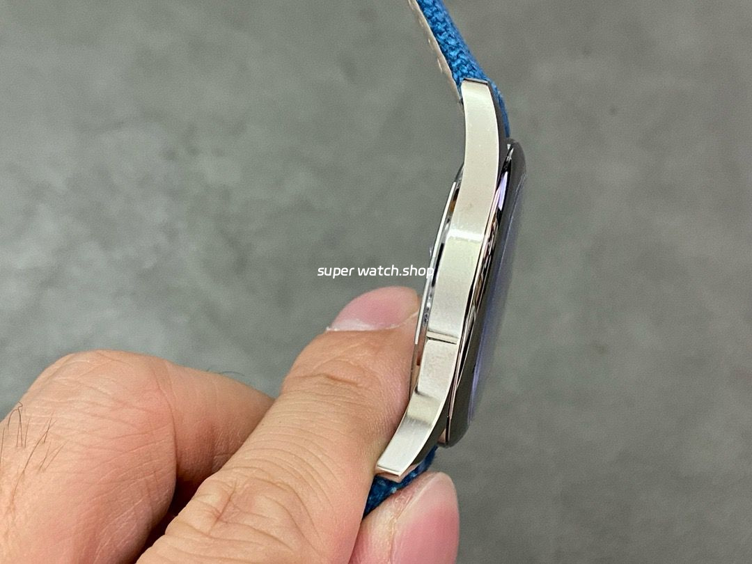 3K Factory Patek Philippe Calatrava 6007A-001 40mm Steel Leather Strap Arabic Numerals Blue Dial - Image 5