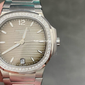 3K Factory Patek Philippe Nautilus 35.2mm 7118-1200A-011 Diamond Bezel Grey Dial