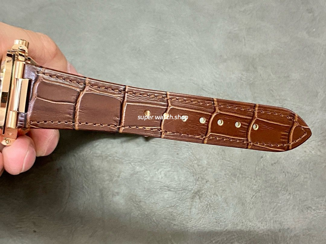 3K Factory Patek Philippe Nautilus 40.5mm 5980R-001 Rose Gold Leather Brown Dial - Image 9