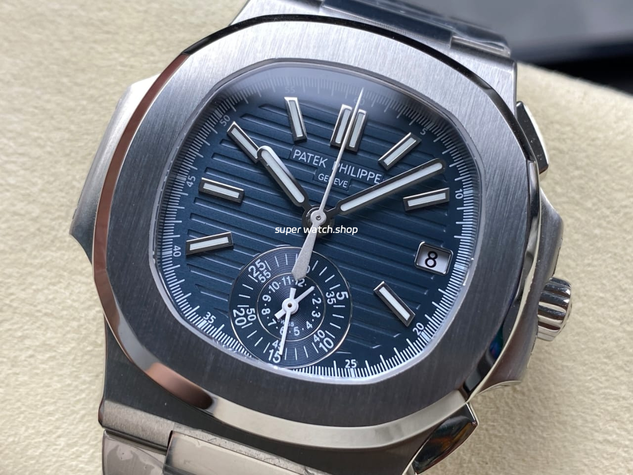 3K Factory Patek Philippe Nautilus 5980/60G-001 White Gold Blue-Gray Dial - Image 3