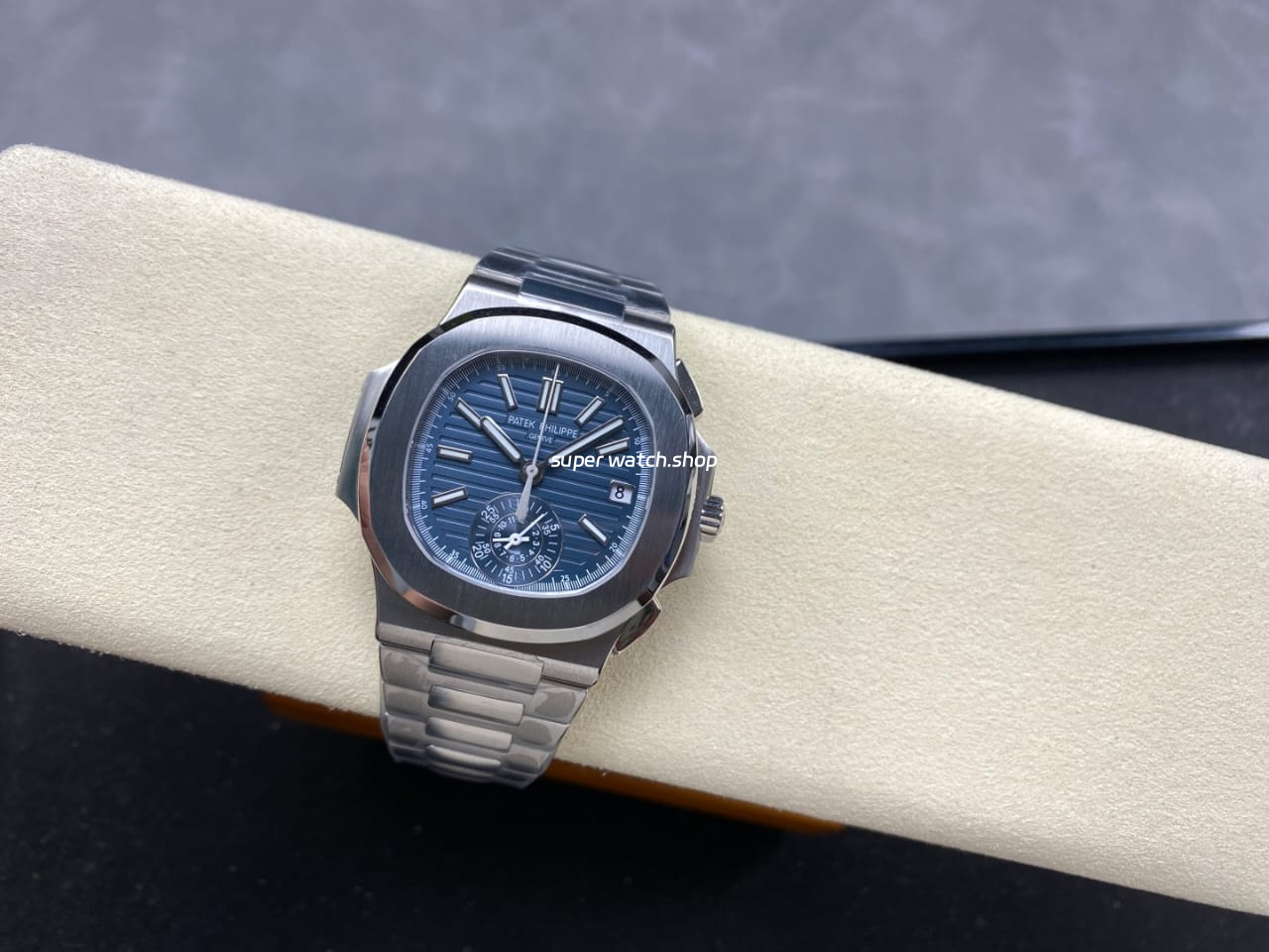 3K Factory Patek Philippe Nautilus 5980/60G-001 White Gold Blue-Gray Dial - Image 5