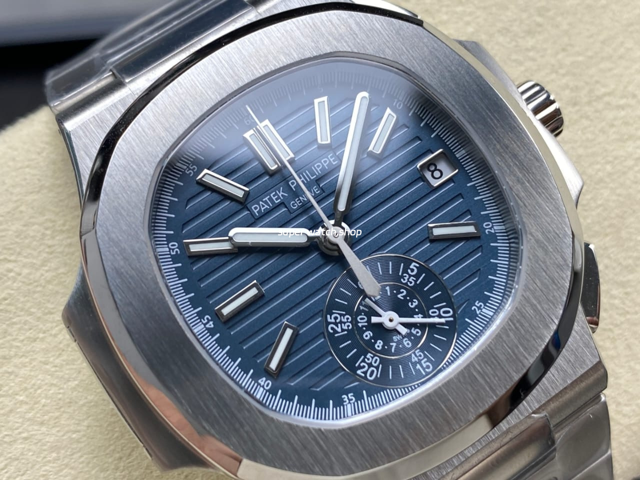 3K Factory Patek Philippe Nautilus 5980/60G-001 White Gold Blue-Gray Dial - Image 2