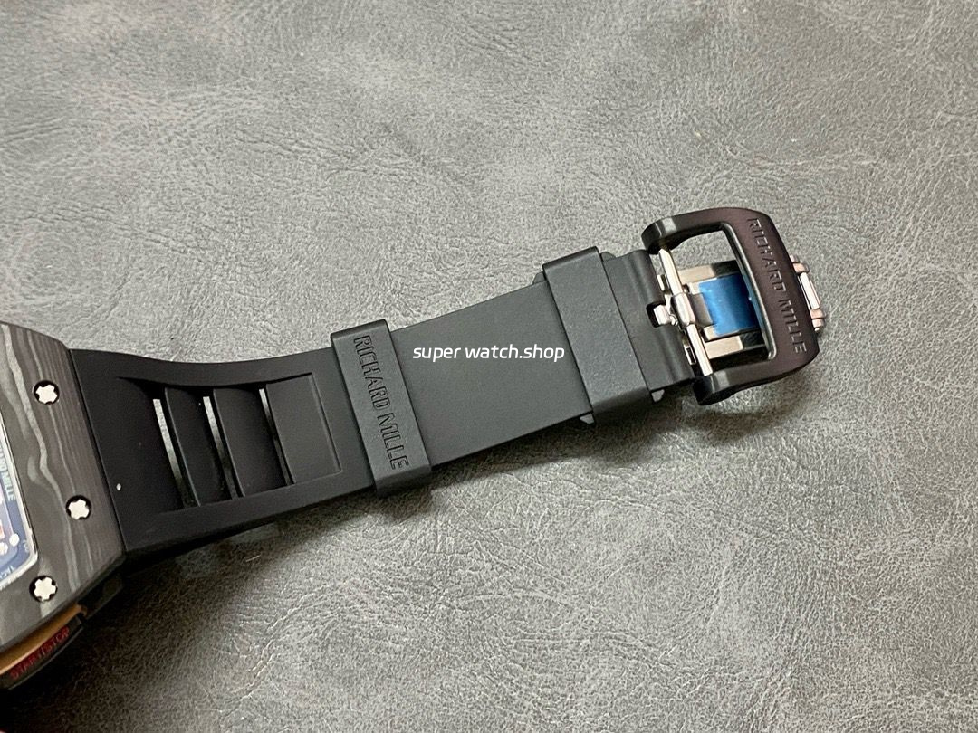 KV Factory Richard Mille RM011-03 44.5mm Carbon Fiber Black Rubber Strap Arabic Numerals Skeletonized Dial - Image 8