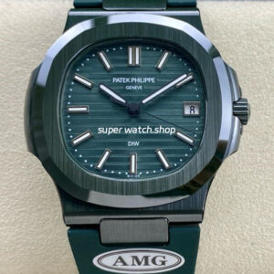 AMG Factory Customer Made Patek Philippe Nautilus PP5711 40mm Ceramics Dark Green Rubber Strap Dark Green Dial