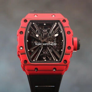 RM Factory Richard Mille RM12-01 39mm Carbon Fiber Black Rubber Strap Skeletonized Black Dial