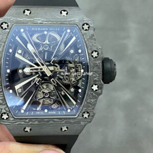 RM Factory Richard Mille RM12-01 39mm Carbon Fiber Black Rubber Strap Skeletonized Black Dial