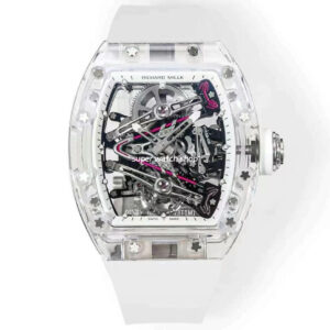 RM Factory Richard Mille RM38-02 43mm Crystal White Emulsion Rubber Strap Skeletonized White Dial