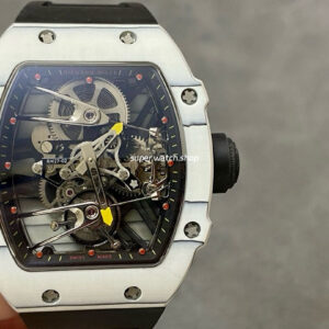 RM Factory Tourbillon Richard Mille RM 27-02 43mm Carbon Fiber Rubber Strap Tourbillon Skeletonized Dial