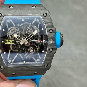 Sonic Factory Richard Mille RM 35-01 43mm Carbon Fiber Blue Rubber Strap Skeletonized Dial