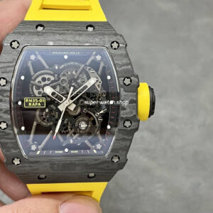 Sonic Factory Richard Mille RM 35-01 43mm Carbon Fiber Yellow Rubber Strap Skeletonized Dial