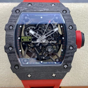 Sonic Factory Richard Mille RM 35-02 43mm Carbon Fiber Red Rubber Strap Dial