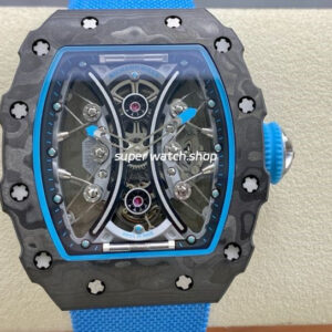 YS Factory Richard Mille RM 53-01 43mm Carbon Fiber Canvas Rubber Strap Skeletonized Black Dial