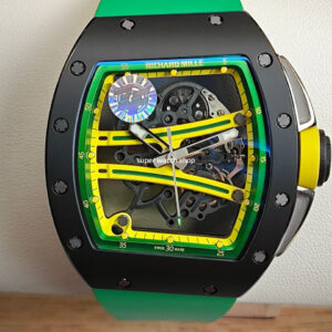 ZF Factory Richard Mille RM 061-01 Black Rubber Strap Yohan Blake Skeletonized Green Dial