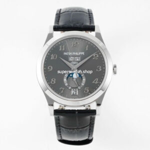 PPF Factory Patek Philippe Annual Calendar 5396G-014 38mm White Gold Leather Strap Grey Dial