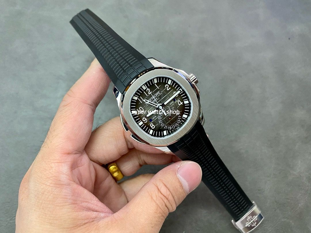 ZF Factory Patek Philippe Aquanaut 5164A-001 40.8mm Steel Rubber Strap Black Dial - Image 4